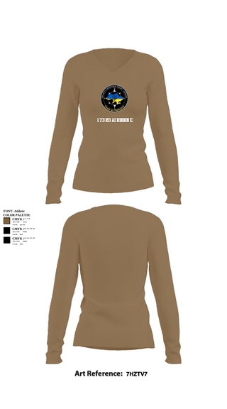 Women's Long Sleeve Vneck Shirt, 173rd Airborne, Army, Teamtime, Team time, sublimation, custom sports apparel, team uniforms, spirit wear, spiritwear, sports uniforms, custom shirts, team store, custom team store, fundraiser sports, apparel fundraiser