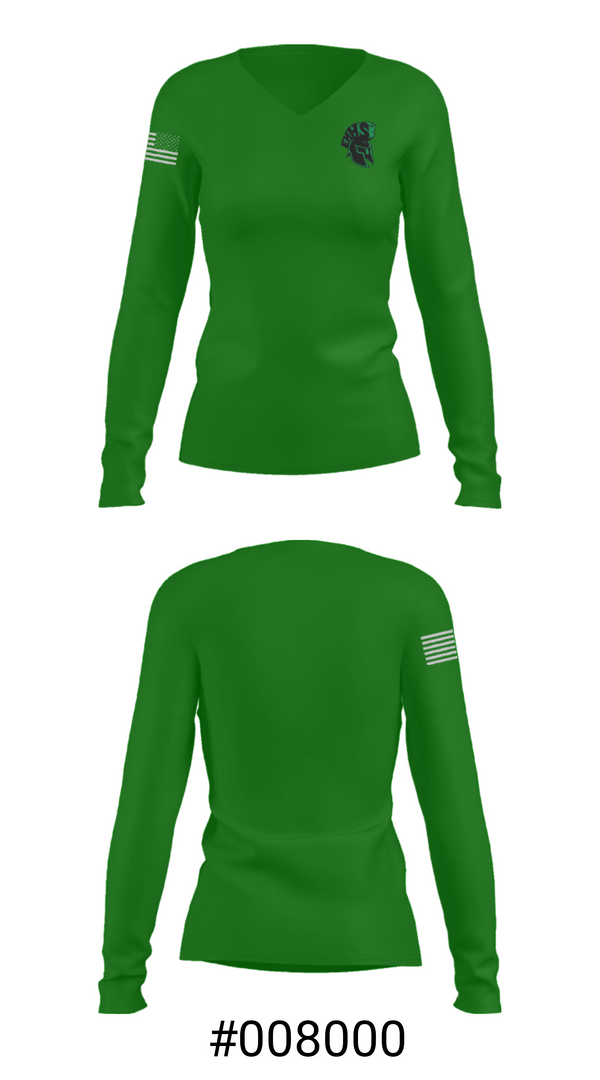 Women's Long Sleeve Vneck Shirt, Elmont Memorial High School Track, Track & Field, Teamtime, Team time, sublimation, custom sports apparel, team uniforms, spirit wear, spiritwear, sports uniforms, custom shirts, team store, custom team store, fundraiser sports, apparel fundraiser