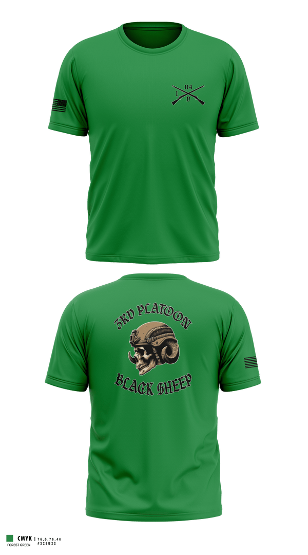 Short Sleeve Performance Shirt, 3rd PLT Black SheepDelta company 114, Army, Teamtime, Team time, sublimation, custom sports apparel, team uniforms, spirit wear, spiritwear, sports uniforms, custom shirts, team store, custom team store, fundraiser sports, apparel fundraiser