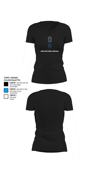Womens Short Sleeve Vneck Shirt, Oconto High School Basketball, Men's Basketball, Teamtime, Team time, sublimation, custom sports apparel, team uniforms, spirit wear, spiritwear, sports uniforms, custom shirts, team store, custom team store, fundraiser sports, apparel fundraiser