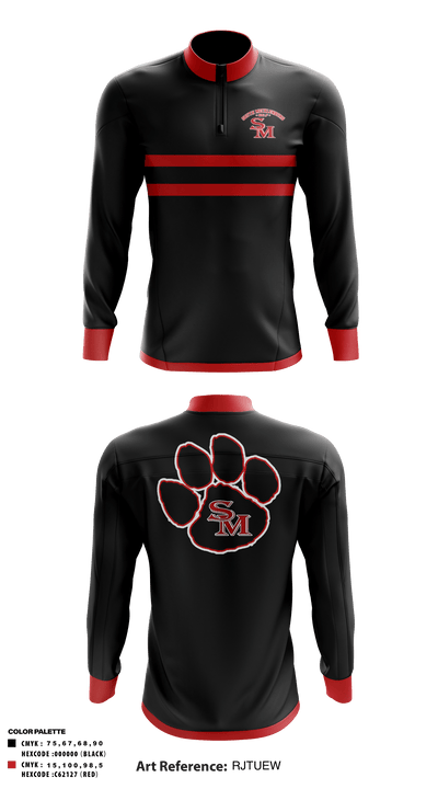 South Mecklenburg High School Golf 87144486 Quarter Zip Jacket - 1