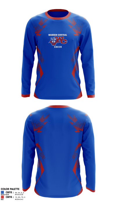 Warren Central High School Cheer 68403742 Long Sleeve Performance Shirt - 1