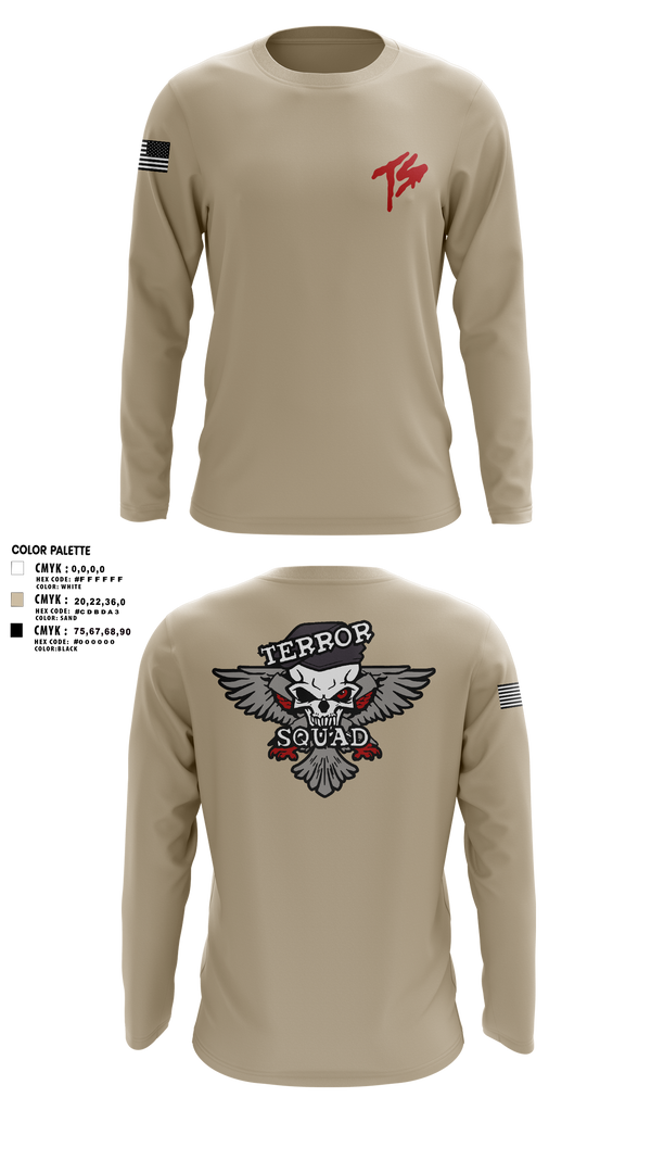 Long Sleeve Performance Shirt, Terro Squad, Army, Teamtime, Team time, sublimation, custom sports apparel, team uniforms, spirit wear, spiritwear, sports uniforms, custom shirts, team store, custom team store, fundraiser sports, apparel fundraiser