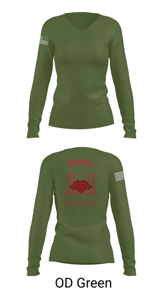Womens Long Sleeve Vneck Shirt, 811th EN CO, , Teamtime, Team time, sublimation, custom sports apparel, team uniforms, spirit wear, spiritwear, sports uniforms, custom shirts, team store, custom team store, fundraiser sports, apparel fundraiser