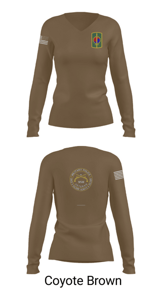 Women's Long Sleeve Vneck Shirt, 142ND MILITARY POLICE, Army, Teamtime, Team time, sublimation, custom sports apparel, team uniforms, spirit wear, spiritwear, sports uniforms, custom shirts, team store, custom team store, fundraiser sports, apparel fundraiser