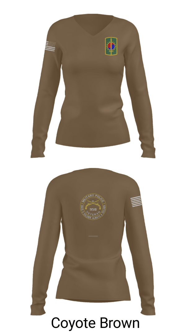 Women's Long Sleeve Vneck Shirt, 142ND MILITARY POLICE, Army, Teamtime, Team time, sublimation, custom sports apparel, team uniforms, spirit wear, spiritwear, sports uniforms, custom shirts, team store, custom team store, fundraiser sports, apparel fundraiser