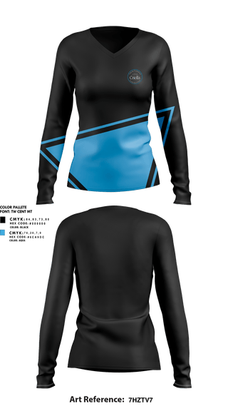 Womens Long Sleeve Vneck Shirt, Criolla Sandwich & Pasta, , Teamtime, Team time, sublimation, custom sports apparel, team uniforms, spirit wear, spiritwear, sports uniforms, custom shirts, team store, custom team store, fundraiser sports, apparel fundraiser