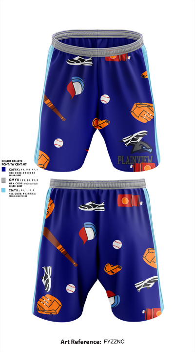 Plainview Hawks 8354559 Athletic Shorts With Pockets - 5