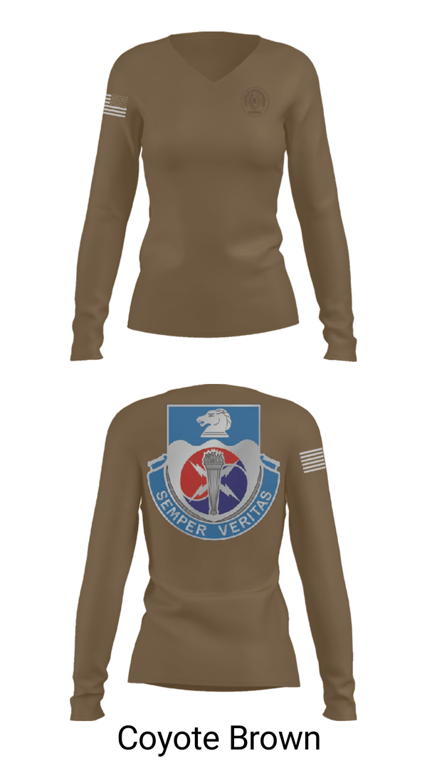 Womens Long Sleeve Vneck Shirt, 312TH MI BN, CHARLIE DETACHMENT, Army, Teamtime, Team time, sublimation, custom sports apparel, team uniforms, spirit wear, spiritwear, sports uniforms, custom shirts, team store, custom team store, fundraiser sports, apparel fundraiser