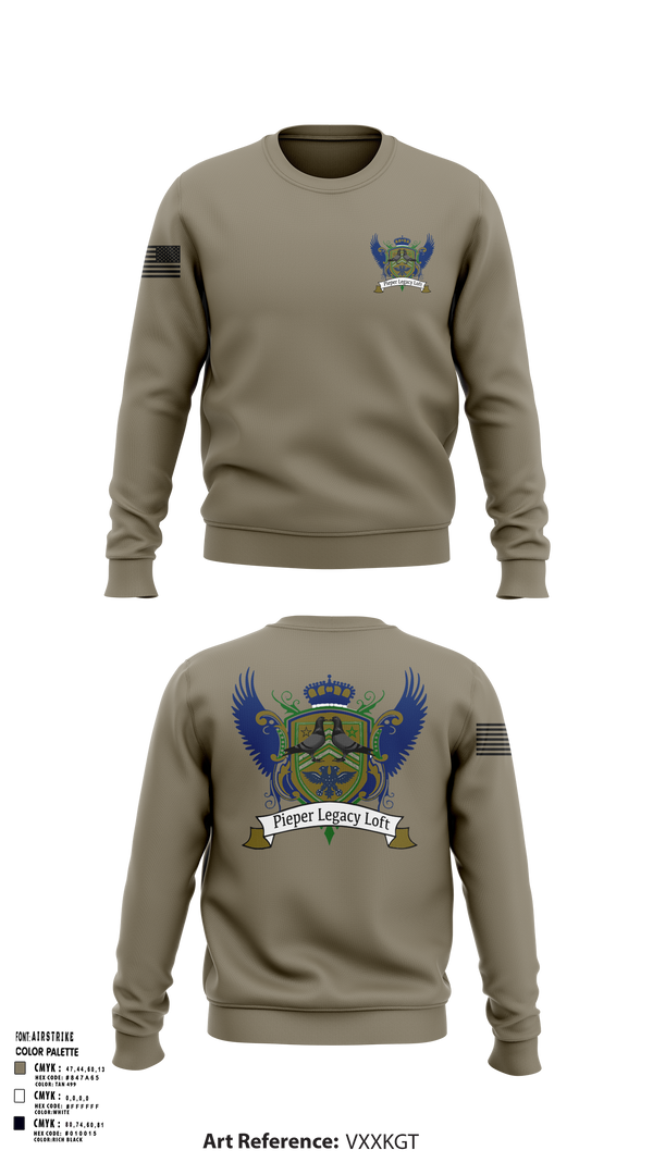 Crew Neck Sweatshirt, Pieper Legacy Loft, , Teamtime, Team time, sublimation, custom sports apparel, team uniforms, spirit wear, spiritwear, sports uniforms, custom shirts, team store, custom team store, fundraiser sports, apparel fundraiser