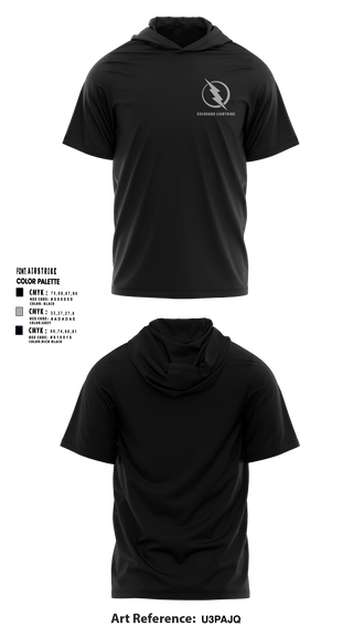 Short Sleeve Performance Shirt with hood, Colorado Lightning Basketball Club, Men's Basketball, Teamtime, Team time, sublimation, custom sports apparel, team uniforms, spirit wear, spiritwear, sports uniforms, custom shirts, team store, custom team store, fundraiser sports, apparel fundraiser