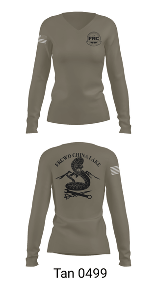 Women's Long Sleeve Vneck Shirt, FRCW Det China Lake, Navy, Teamtime, Team time, sublimation, custom sports apparel, team uniforms, spirit wear, spiritwear, sports uniforms, custom shirts, team store, custom team store, fundraiser sports, apparel fundraiser