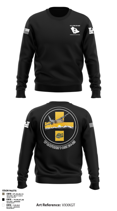 B Co 766 EN BeB 1st Platoon Armored Turtles Crew Neck Sweatshirt - 3
