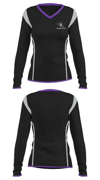 Women's Long Sleeve Vneck Shirt, Meade High School Track, Track & Field, Teamtime, Team time, sublimation, custom sports apparel, team uniforms, spirit wear, spiritwear, sports uniforms, custom shirts, team store, custom team store, fundraiser sports, apparel fundraiser