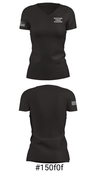 Women's Short Sleeve Vneck Shirt, West County Softball Association, Softball, Teamtime, Team time, sublimation, custom sports apparel, team uniforms, spirit wear, spiritwear, sports uniforms, custom shirts, team store, custom team store, fundraiser sports, apparel fundraiser