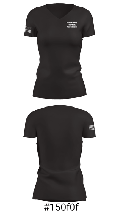 West County Softball Association 69073827 Women's Short Sleeve V-neck Shirt - 30