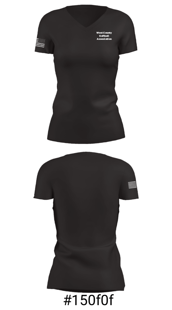 Women's Short Sleeve Vneck Shirt, West County Softball Association, Softball, Teamtime, Team time, sublimation, custom sports apparel, team uniforms, spirit wear, spiritwear, sports uniforms, custom shirts, team store, custom team store, fundraiser sports, apparel fundraiser