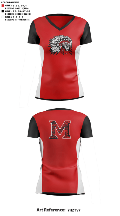 Mcloud High School Cheer 90191621 Women's Short Sleeve V-neck Shirt - 41