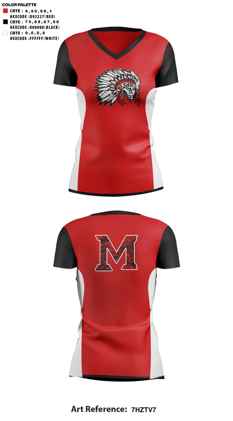 Womens Short Sleeve Vneck Shirt, Mcloud High School Cheer, Cheer, Teamtime, Team time, sublimation, custom sports apparel, team uniforms, spirit wear, spiritwear, sports uniforms, custom shirts, team store, custom team store, fundraiser sports, apparel fundraiser