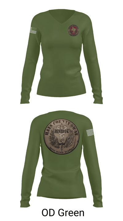 Hays County SWAT 65771365 Women's Long Sleeve V-neck Shirt - 54