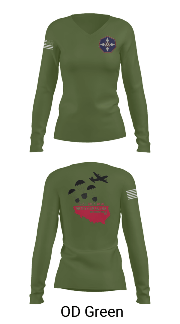 Women's Long Sleeve Vneck Shirt, 909th HR Company, Army, Teamtime, Team time, sublimation, custom sports apparel, team uniforms, spirit wear, spiritwear, sports uniforms, custom shirts, team store, custom team store, fundraiser sports, apparel fundraiser