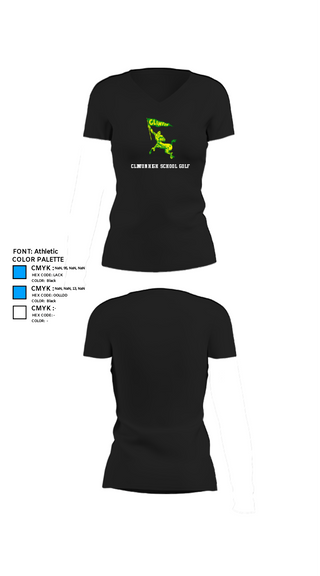 Womens Short Sleeve Vneck Shirt, Clinton High School Golf, Golf, Teamtime, Team time, sublimation, custom sports apparel, team uniforms, spirit wear, spiritwear, sports uniforms, custom shirts, team store, custom team store, fundraiser sports, apparel fundraiser