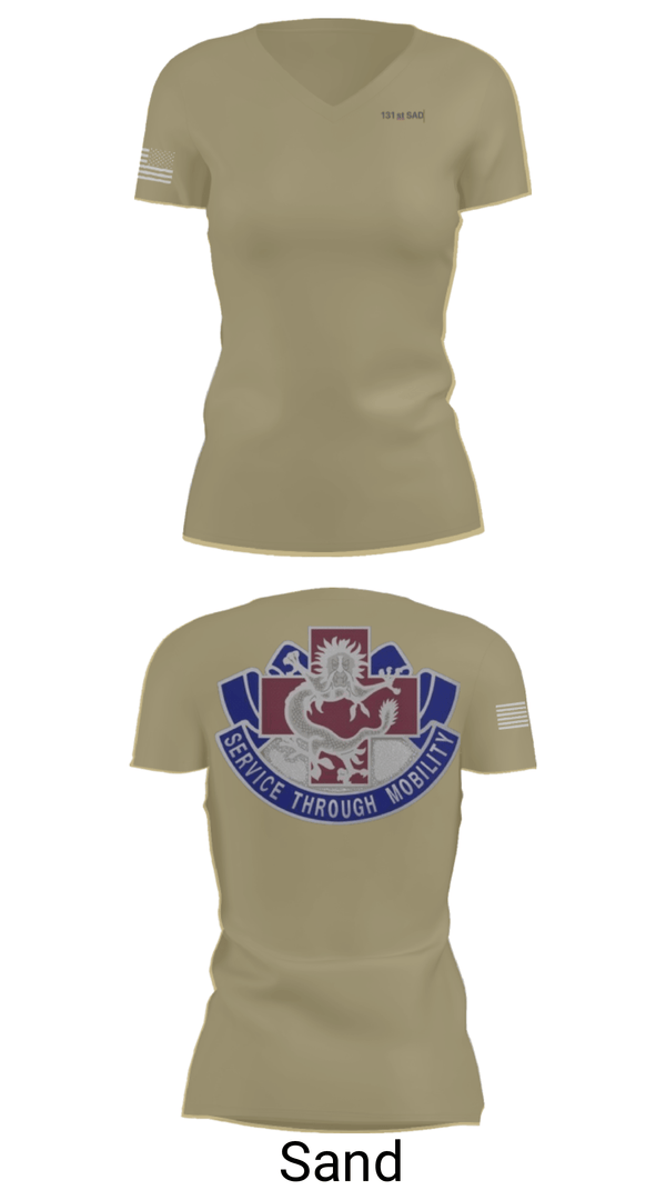 Women's Short Sleeve Vneck Shirt, 131st SAD, Army, Teamtime, Team time, sublimation, custom sports apparel, team uniforms, spirit wear, spiritwear, sports uniforms, custom shirts, team store, custom team store, fundraiser sports, apparel fundraiser