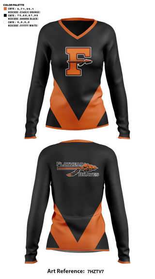Womens Long Sleeve Vneck Shirt, Flathead High School Cheer, Cheer, Teamtime, Team time, sublimation, custom sports apparel, team uniforms, spirit wear, spiritwear, sports uniforms, custom shirts, team store, custom team store, fundraiser sports, apparel fundraiser