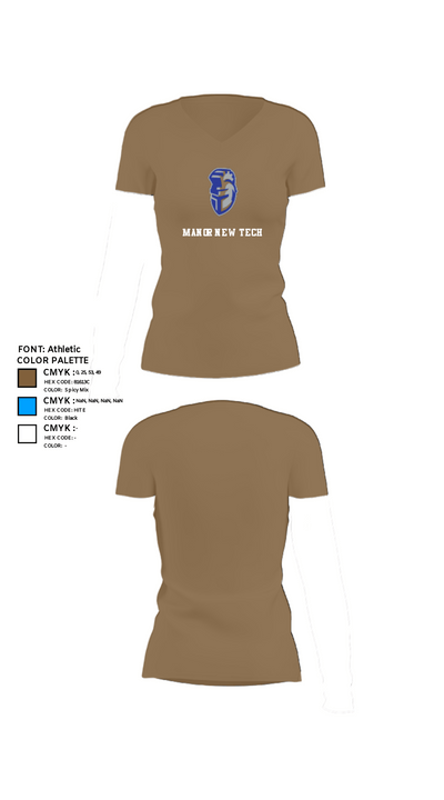 Manor New Tech 27551701 Women's Short Sleeve V-neck Shirt - 2