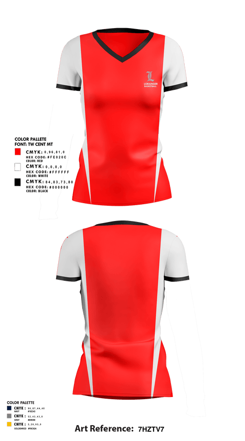 Womens Short Sleeve Vneck Shirt, Loranger High School Basketball, Women's Basketball, Teamtime, Team time, sublimation, custom sports apparel, team uniforms, spirit wear, spiritwear, sports uniforms, custom shirts, team store, custom team store, fundraiser sports, apparel fundraiser