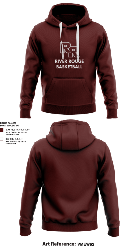 Hoodie, River Rouge High School Basketball, Men's Basketball, Teamtime, Team time, sublimation, custom sports apparel, team uniforms, spirit wear, spiritwear, sports uniforms, custom shirts, team store, custom team store, fundraiser sports, apparel fundraiser