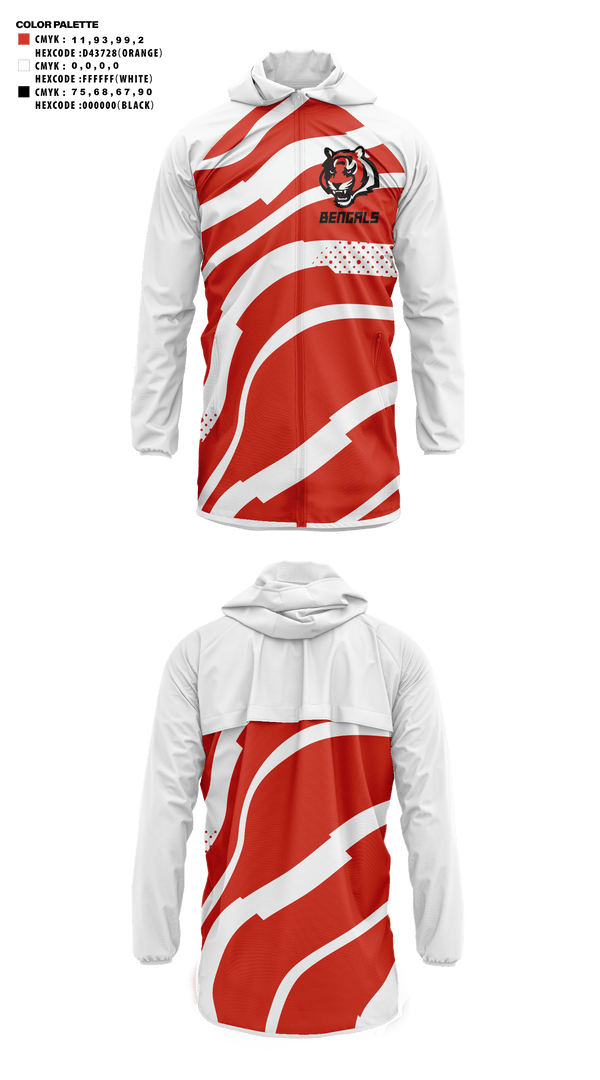 Windbreaker, Bengals, , Teamtime, Team time, sublimation, custom sports apparel, team uniforms, spirit wear, spiritwear, sports uniforms, custom shirts, team store, custom team store, fundraiser sports, apparel fundraiser