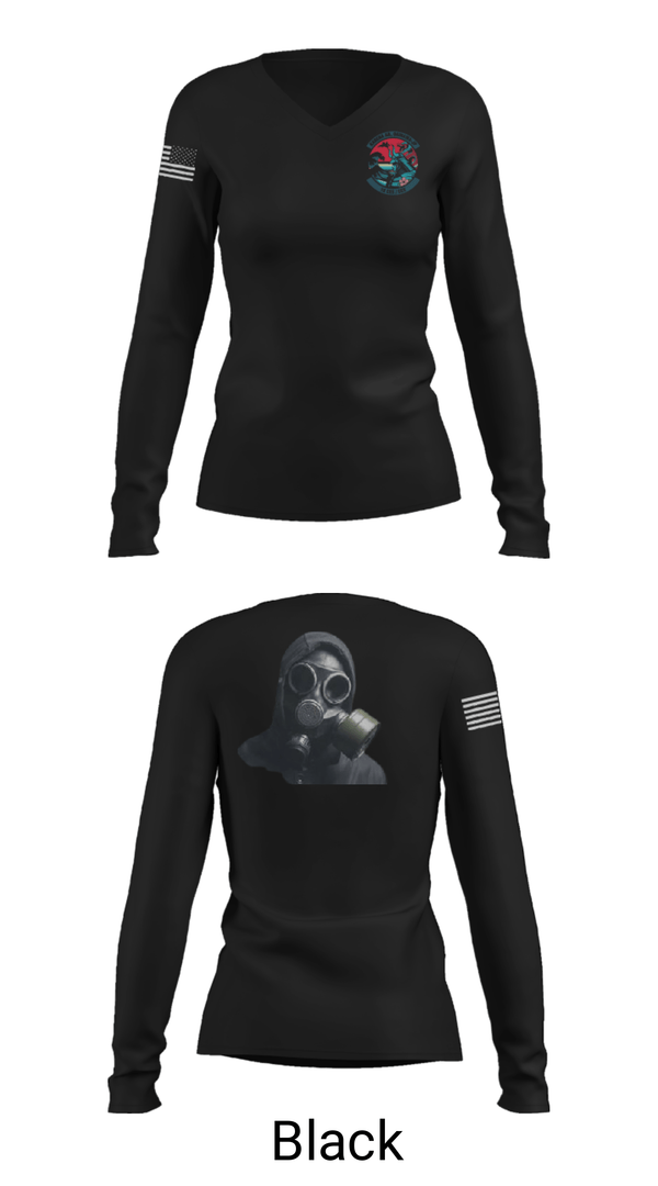 Women's Long Sleeve Vneck Shirt, 18 CES/CEX, , Teamtime, Team time, sublimation, custom sports apparel, team uniforms, spirit wear, spiritwear, sports uniforms, custom shirts, team store, custom team store, fundraiser sports, apparel fundraiser