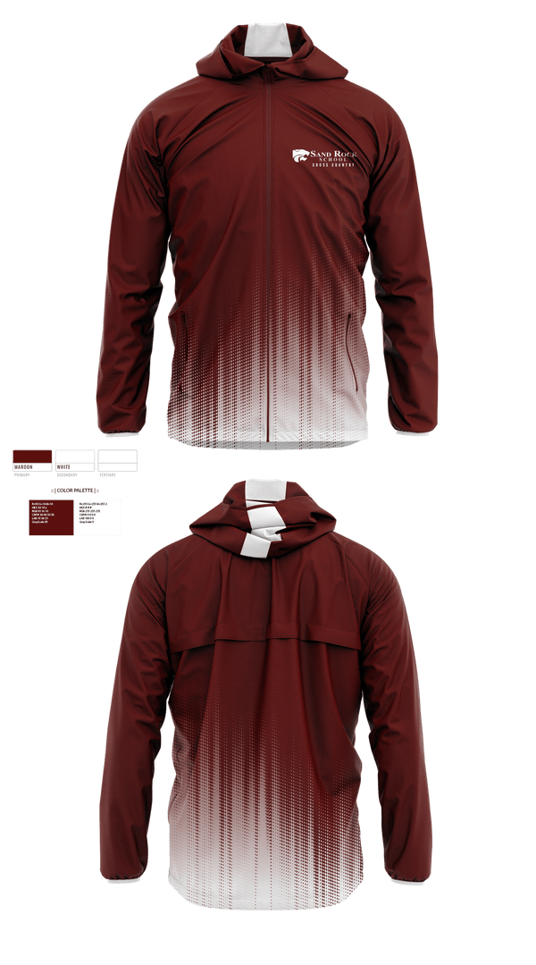 Windbreaker, Sand Rock High School Cross Country, Cross Country, Teamtime, Team time, sublimation, custom sports apparel, team uniforms, spirit wear, spiritwear, sports uniforms, custom shirts, team store, custom team store, fundraiser sports, apparel fundraiser