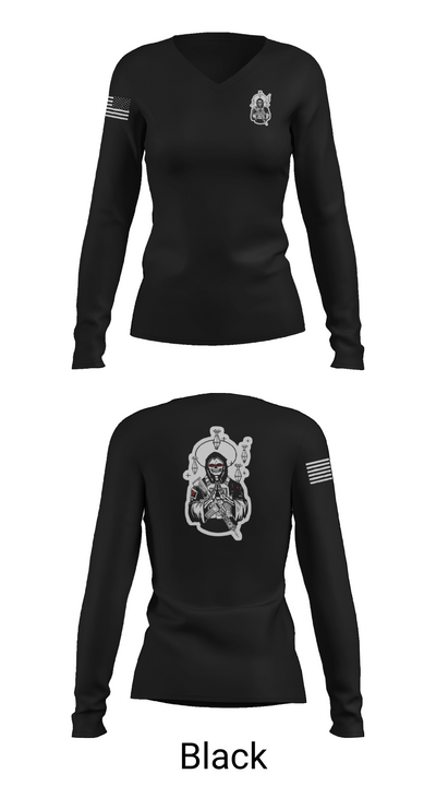 Outlaw Mortar Section 59835743 Women's Long Sleeve V-neck Shirt - 37