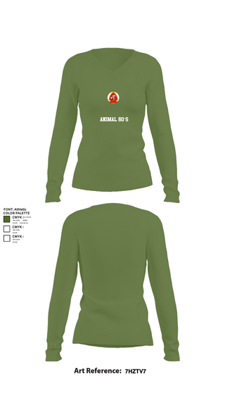 Womens Long Sleeve Vneck Shirt, Animal 60’s, , Teamtime, Team time, sublimation, custom sports apparel, team uniforms, spirit wear, spiritwear, sports uniforms, custom shirts, team store, custom team store, fundraiser sports, apparel fundraiser