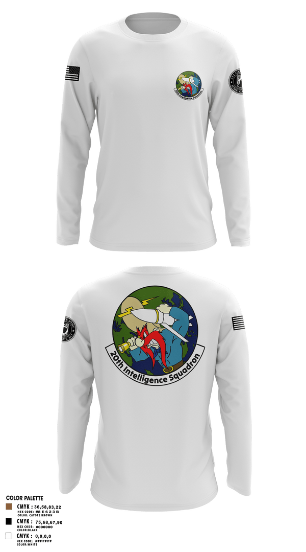 Long Sleeve Performance Polo, 20th Intelligence Squadron, Air Force, Teamtime, Team time, sublimation, custom sports apparel, team uniforms, spirit wear, spiritwear, sports uniforms, custom shirts, team store, custom team store, fundraiser sports, apparel fundraiser