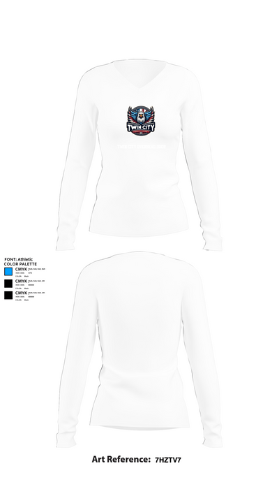 Twin City Overhead Door 66007785 Women's Long Sleeve V-neck Shirt - 15