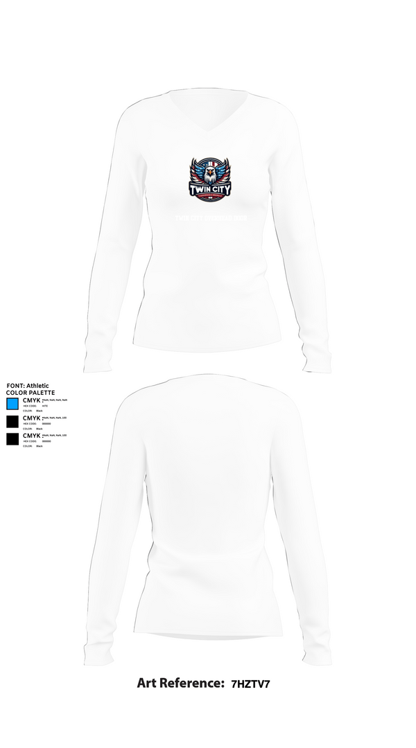 Womens Long Sleeve Vneck Shirt, Twin City Overhead Door, , Teamtime, Team time, sublimation, custom sports apparel, team uniforms, spirit wear, spiritwear, sports uniforms, custom shirts, team store, custom team store, fundraiser sports, apparel fundraiser