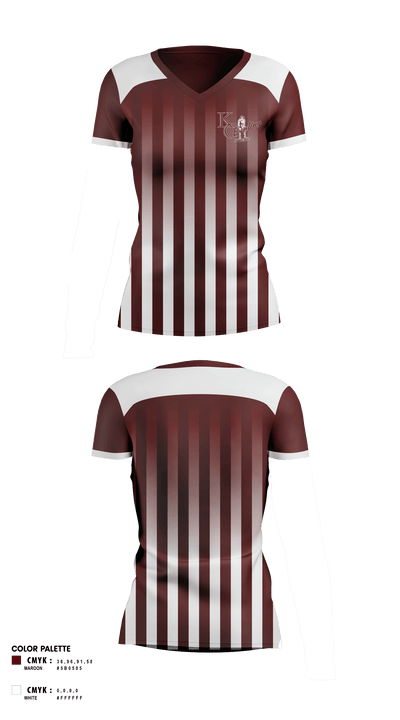 Kalamazoo Central High School Bowling 88270624 Women's Short Sleeve V-neck Shirt - 1