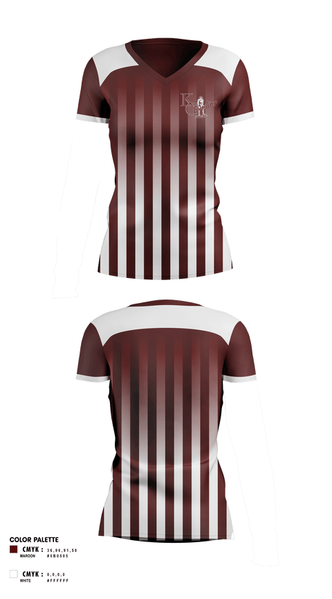 Womens Short Sleeve Vneck Shirt, Kalamazoo Central High School Bowling, Bowling, Teamtime, Team time, sublimation, custom sports apparel, team uniforms, spirit wear, spiritwear, sports uniforms, custom shirts, team store, custom team store, fundraiser sports, apparel fundraiser