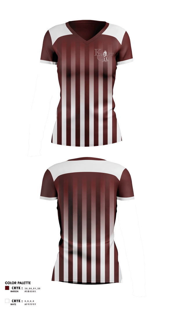 Womens Short Sleeve Vneck Shirt, Kalamazoo Central High School Bowling, Bowling, Teamtime, Team time, sublimation, custom sports apparel, team uniforms, spirit wear, spiritwear, sports uniforms, custom shirts, team store, custom team store, fundraiser sports, apparel fundraiser