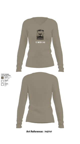 Womens Long Sleeve Vneck Shirt, C MED 141, National Guard, Teamtime, Team time, sublimation, custom sports apparel, team uniforms, spirit wear, spiritwear, sports uniforms, custom shirts, team store, custom team store, fundraiser sports, apparel fundraiser