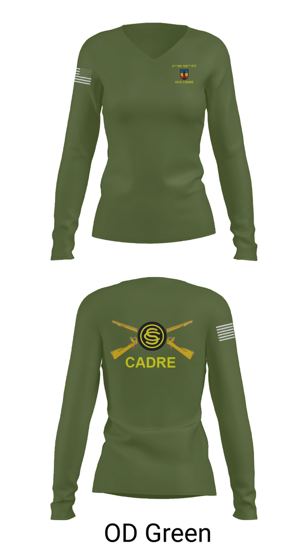 Womens Long Sleeve Vneck Shirt, 106th RTI OCS, , Teamtime, Team time, sublimation, custom sports apparel, team uniforms, spirit wear, spiritwear, sports uniforms, custom shirts, team store, custom team store, fundraiser sports, apparel fundraiser