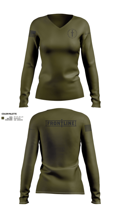 Friends Baptist Church 38718112 Women's Long Sleeve V-neck Shirt - 72