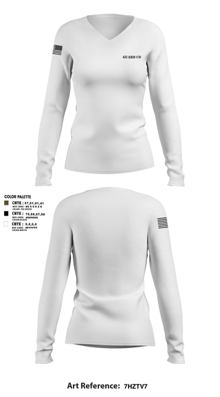 Womens Long Sleeve Vneck Shirt, Guard Co, , Teamtime, Team time, sublimation, custom sports apparel, team uniforms, spirit wear, spiritwear, sports uniforms, custom shirts, team store, custom team store, fundraiser sports, apparel fundraiser