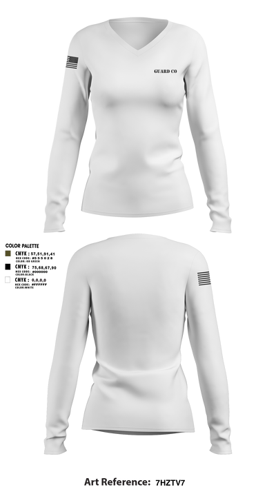 Guard Co 70309650 Women's Long Sleeve V-neck Shirt - 2