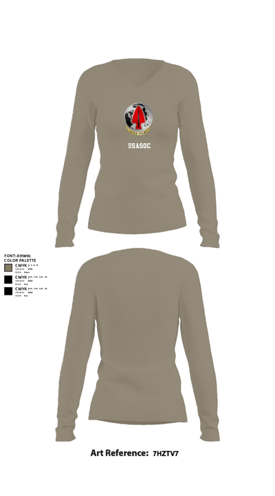 Usasoc 85355509 Women's Long Sleeve V-neck Shirt - 62