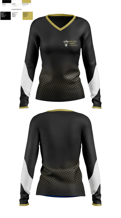 Roland-Grise Middle School 4836591 Women's Long Sleeve V-neck Shirt - 1