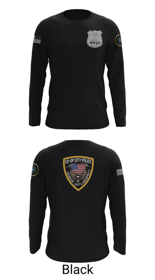 Long Sleeve Performance Shirt, Co-op City Police Department, Police, Teamtime, Team time, sublimation, custom sports apparel, team uniforms, spirit wear, spiritwear, sports uniforms, custom shirts, team store, custom team store, fundraiser sports, apparel fundraiser